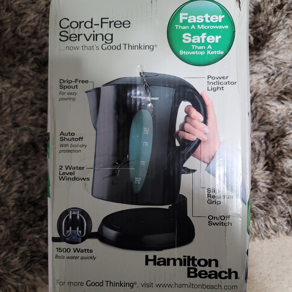 Hamilton Beach Cordless Black Kettle - 1.8 Liter